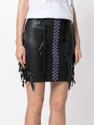 Frankie Morello laced fringe skirt