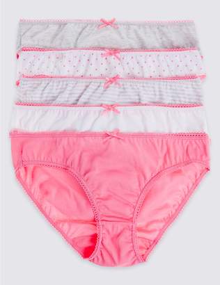 Marks and Spencer 5 Pack Pure Cotton Bikini Knickers (6-16 Years)