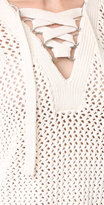 Thumbnail for your product : Derek Lam 10 Crosby Lace Up V Neck Sweater