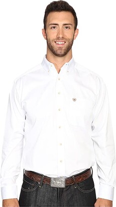 Ariat Big Tall Solid Twill Shirt (White) Men's Clothing