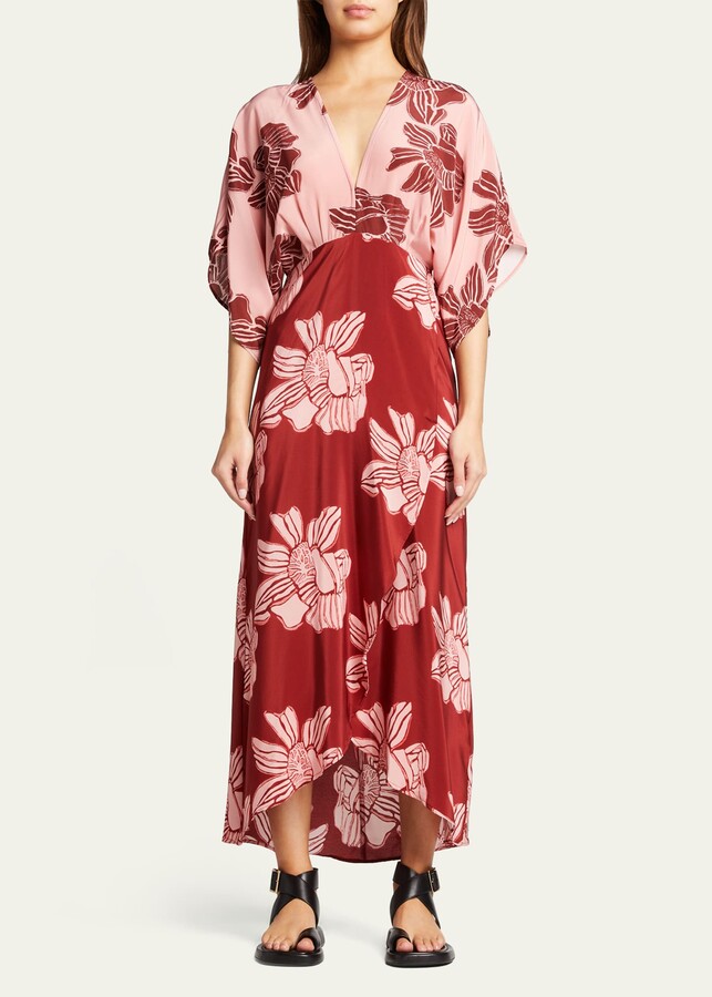 JALINE Katherine Kimono-Sleeve Silk Maxi Dress - ShopStyle Swimsuit ...