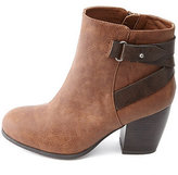 Thumbnail for your product : Charlotte Russe Color Block Belted Chunky Heel Ankle Boots