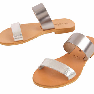 Cocobelle Double Strap Leather Slide Sandals