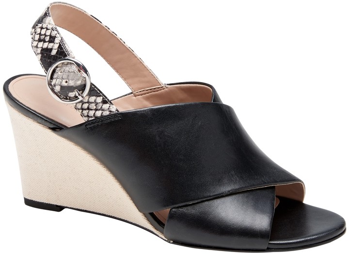 crossover wedge sandals