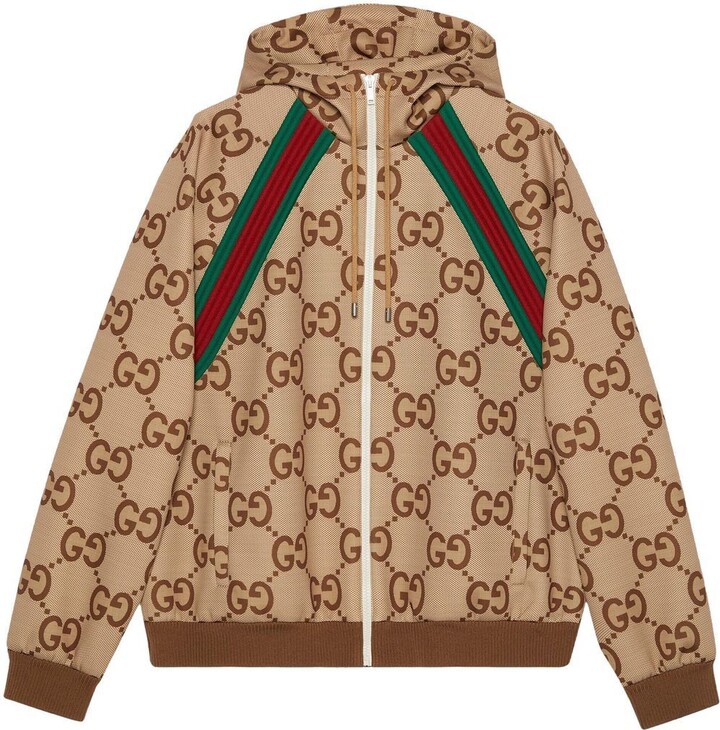 Gucci Brown Logo Jacquard Cotton Double Breasted Blazer M Gucci