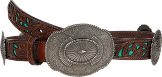 Ariat 1 1/4 Embossed Concho Belt (Brown) Women's Belts