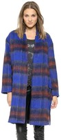 Thumbnail for your product : Free People Plaid Long & Lean Overcoat