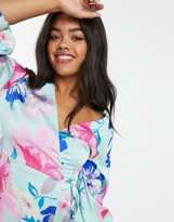 Thumbnail for your product : Liquorish wrap dress in mint floral print