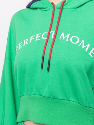 Perfect Moment Logo-Print Cropped Hoodie