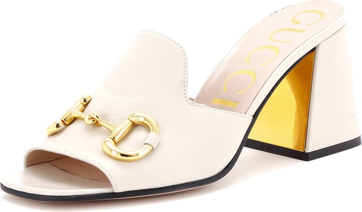 GUCCI Women's Horsebit Block Heel Sandals Leather