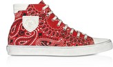 Thumbnail for your product : Saint Laurent Red Bandana Printed Canvas High Top Men's Sneakers