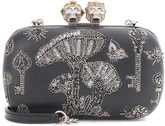 Alexander McQueen Queen and King embroidered box clutch
