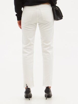 Christopher Kane Frayed-cuff Organic-cotton Jeans - White