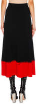 Thumbnail for your product : Alexander McQueen A-Line Long Ribbed Skirt w/ Contrast Tip