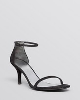 open toe black shoe sandal mid heels - ShopStyle