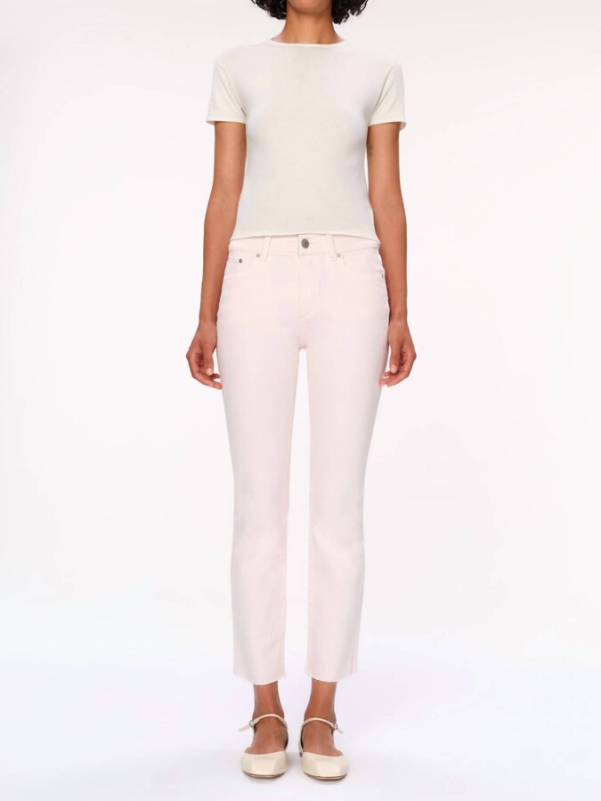 DL1961 - Women's Mara Straight Mid Rise Ankle Jeans In Primrose Pink