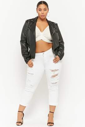 Forever 21 Plus Size Distressed Skinny Jeans
