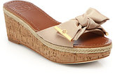 Thumbnail for your product : Tory Burch Penny Grosgrain Cork Wedge Slides