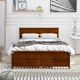 Thumbnail for your product : Red Barrel Studio Full Size Platform Bed Frame With Rectangular Line Shape Headboard And Footboard