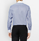 Thumbnail for your product : Canali Blue Contrast-Collar Cotton Shirt