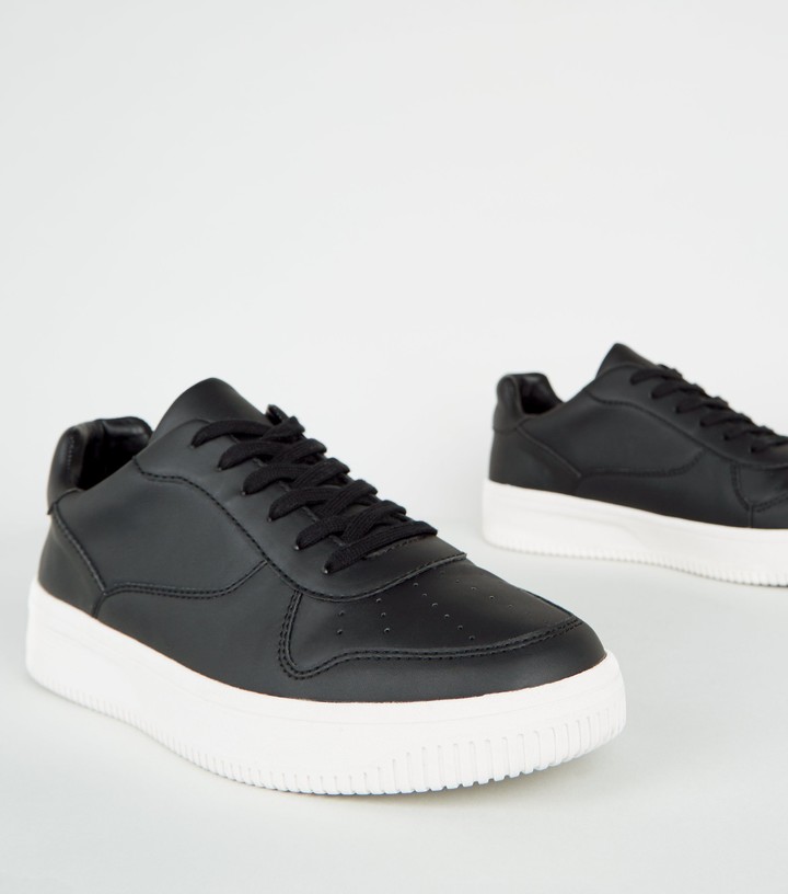 New Look captain trainer in black - ShopStyle