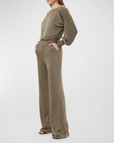 Thumbnail for your product : Trina Turk Europa Blouson-Sleeve Shimmer Jersey Jumpsuit