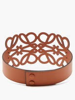 Thumbnail for your product : Loewe Anagram Cut-out Leather Belt - Tan