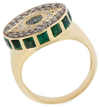 Dawn Chevalier 18 Kt Gold Ring With Diamonds And Sapphires in
