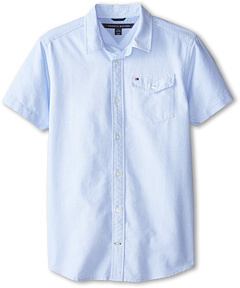 Tommy Hilfiger Kids Short Sleeve Solid Oxford Shirt (Big Kids)