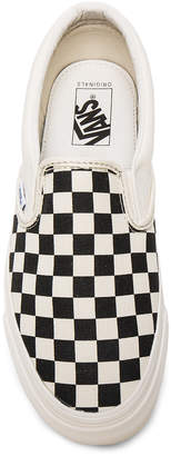 Vans OG Classic Canvas Slip On LX in Black & White Checkerboard | FWRD
