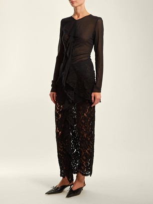 Proenza Schouler Ruffle Front Lace Dress - Black
