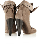 Thumbnail for your product : Isabel Marant Milla cutout suede and leather ankle boots