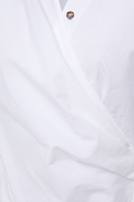 Cédric Charlier Asymmetric Cotton-poplin Wrap Shirt