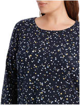 Thumbnail for your product : Curved Hem Long Sleeve Tee With Back Yoke & Crew Neck-Blues/Mustard Spots
