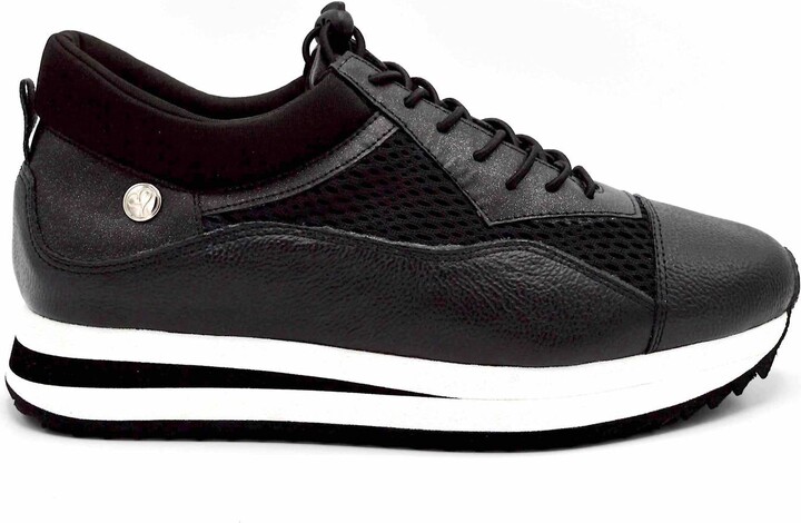 Chelsea Jones Women's Verse Elevated Trainer Shoes In Black Leather/mesh