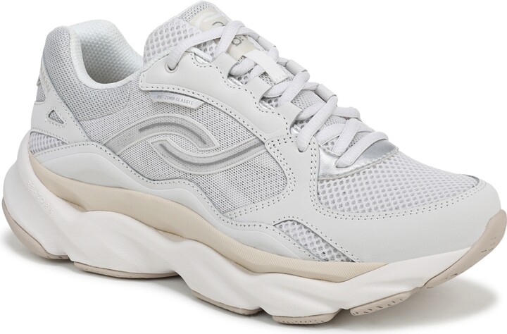 Ryka Women's Rezorb Max Classic Lace Up Walking Sneakers - Nimbus Grey Leather/Mesh