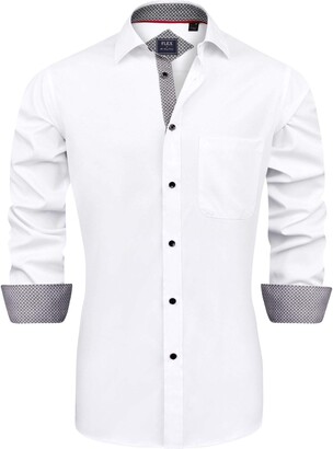 J.Ver Men's French Cuff Dress Shirts Regular Fit Long Sleeve Spead