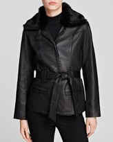 Thumbnail for your product : Bloomingdale's Grayse Fur Collar Leather Jacket Exclusive