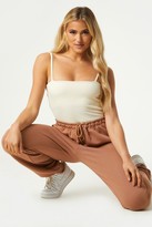 Thumbnail for your product : Little Mistress Clement Sand Ribbed Square-Neck Cami Bodysuit