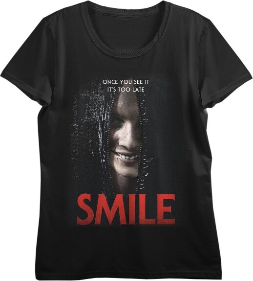 S.MILE SmilePosterArtCrewNeckShortSleeveWomen'sBlackT-shirt-Medium