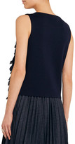 Thumbnail for your product : J.Crew Collection Chiffon And Organza-Paneled Merino Wool Top