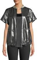 Thumbnail for your product : Lafayette 148 New York Jagger Stardust Glitter Suede Short-Sleeve Jacket