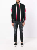 Thumbnail for your product : DSQUARED2 stripe panel zipped cardigan