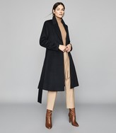 navy wool coat womens