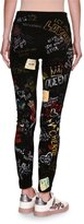 Thumbnail for your product : Dolce & Gabbana Queen Graffiti-Print Skinny Jeans, Black