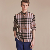 Thumbnail for your product : Burberry Button-down Collar Check Cotton Poplin Shirt