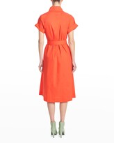 Thumbnail for your product : Corey Lynn Calter Milly Cowl-Neck Midi Poplin Dress