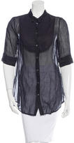 Thumbnail for your product : Elizabeth and James Sheer Pleated Blouse w/ Tags