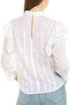 Thumbnail for your product : Isabel Marant Etoile Anny Embroidered Ruffle Blouse