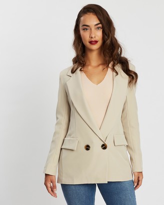 boohoo Plunge Double-Breasted Blazer